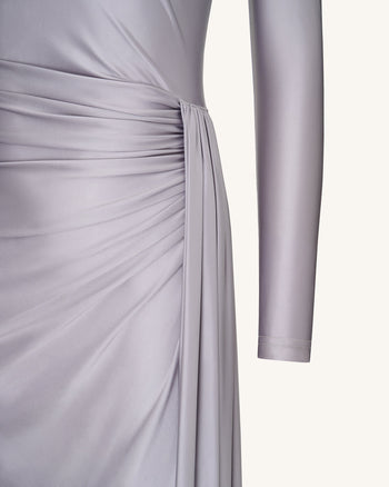 Robe Amara Métallique Drapée - Argentée