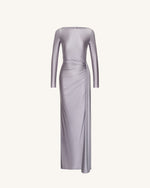Robe Amara Métallique Drapée - Argentée
