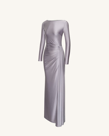 Robe Amara Métallique Drapée - Argentée
