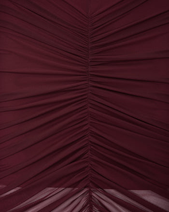 Robe Élégante à Volants Décolletée Emily – Rouge
