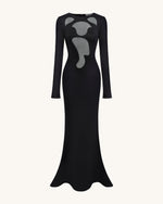 Robe Bodycon Ava à Découpes - Noire