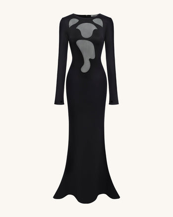 Robe Bodycon Ava à Découpes - Noire