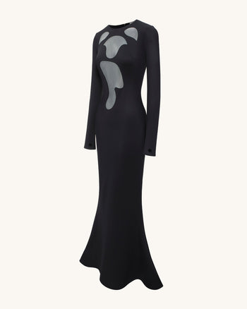 Robe Bodycon Ava à Découpes - Noire
