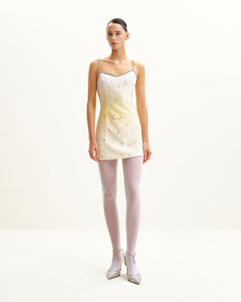 Robe Mini Sophia Embellie de Cristaux - Multicolore