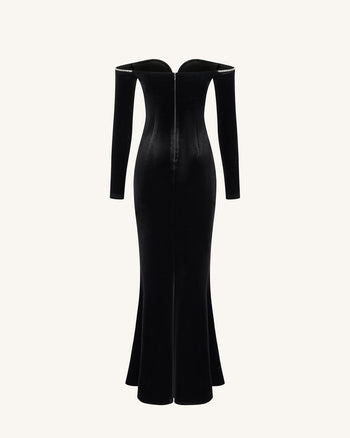 Robe de soirée Allison à épaules dénudées - Noir