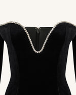 Robe de soirée Allison à épaules dénudées - Noir
