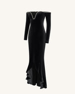 Robe de soirée Allison à épaules dénudées - Noir