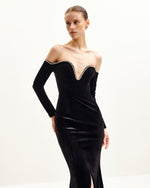 Robe de soirée Allison à épaules dénudées - Noir