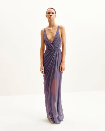 Robe Longue en Maille Luna - Lavande