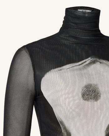 Robe en Maille Imprimé Corps Eva - Noir et Blanc