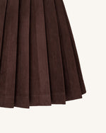Robe Plissée en Velours Ellie - Marron Chocolat