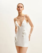 Robe Sans Manches Floral Embrace - Blanche