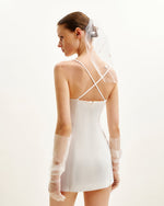 Robe Sans Manches Floral Embrace - Blanche