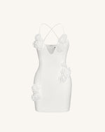 Robe Sans Manches Floral Embrace - Blanche