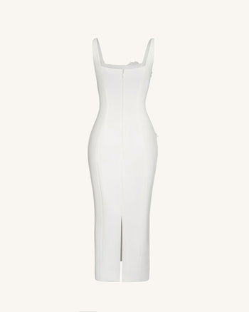 Robe Fourreau Garden Grace - Blanche