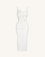 Robe Fourreau Garden Grace - Blanche