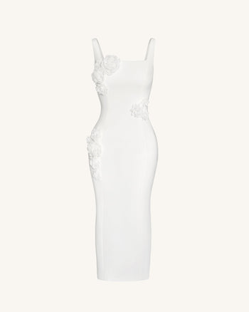 Robe Fourreau Garden Grace - Blanche
