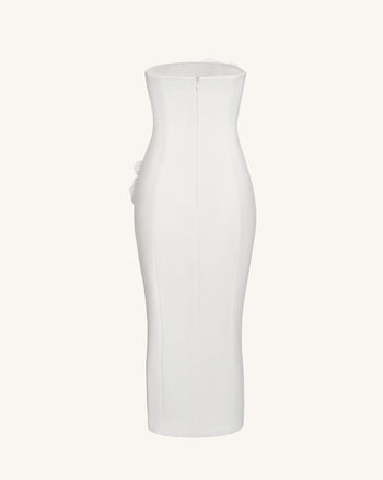 Robe Cocktail Perfection Pétale - Blanche