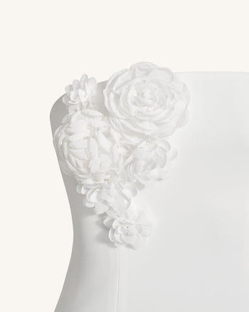 Robe Cocktail Perfection Pétale - Blanche