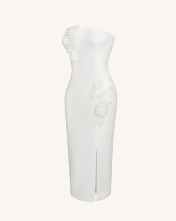 Robe Cocktail Perfection Pétale - Blanche