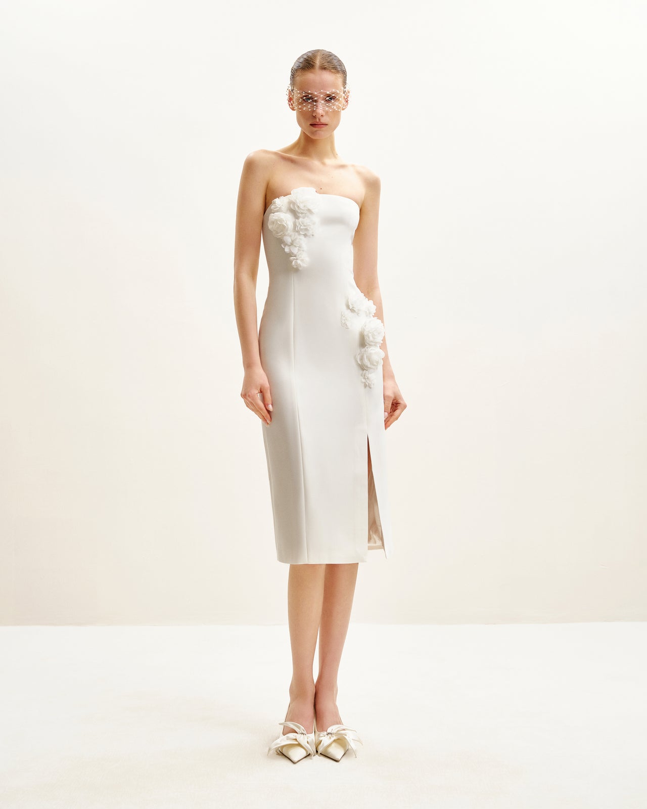 Robe Cocktail Perfection Pétale - Blanche