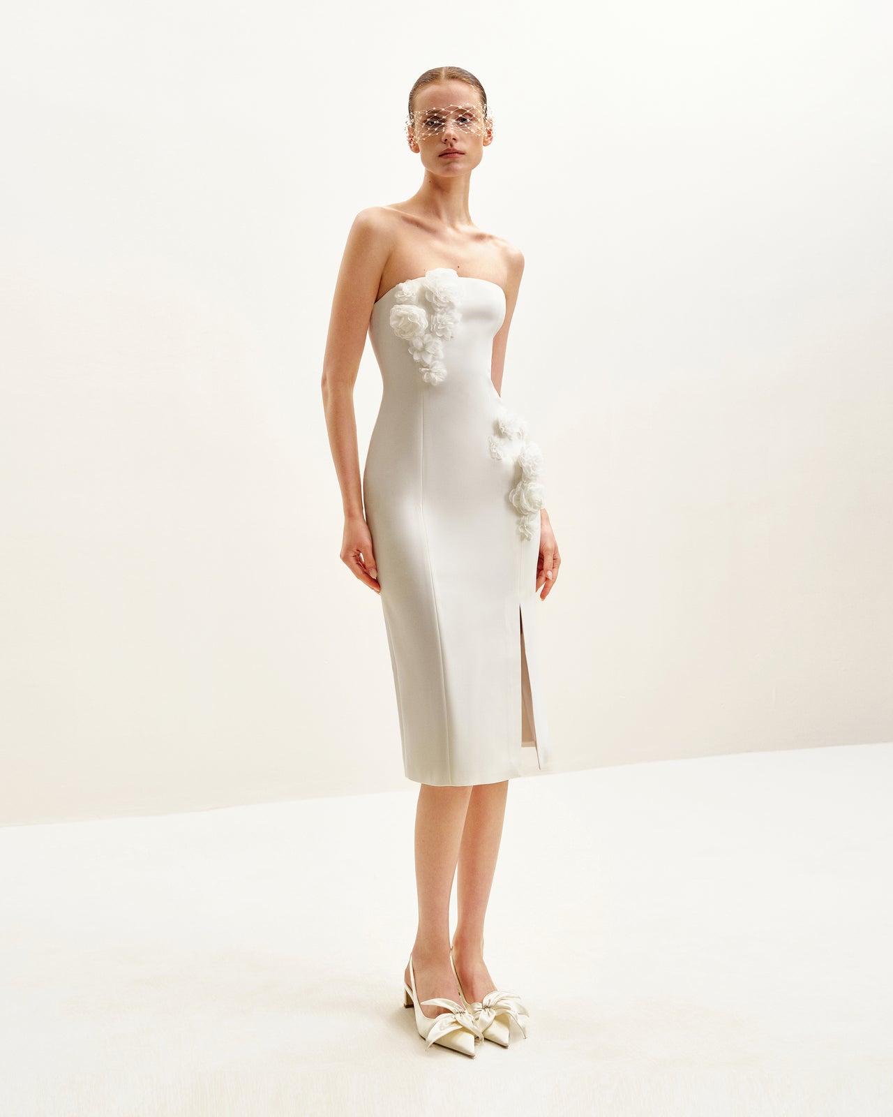 Robe Cocktail Perfection Pétale - Blanche