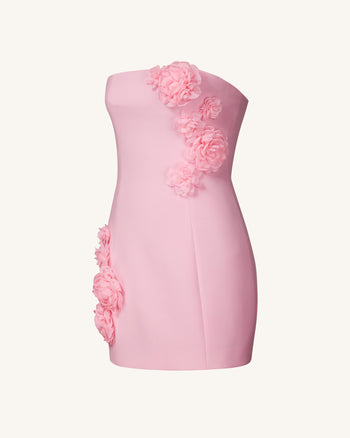 Robe bustier Élégance Fleurie – Rose