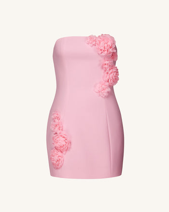 Robe bustier Élégance Fleurie – Rose