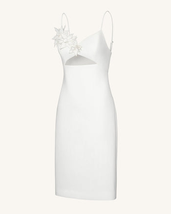 Robe Contour Bloom-Cut - Blanche