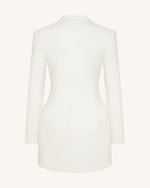 Robe blazer cintrée à boutons dorés – Blanc