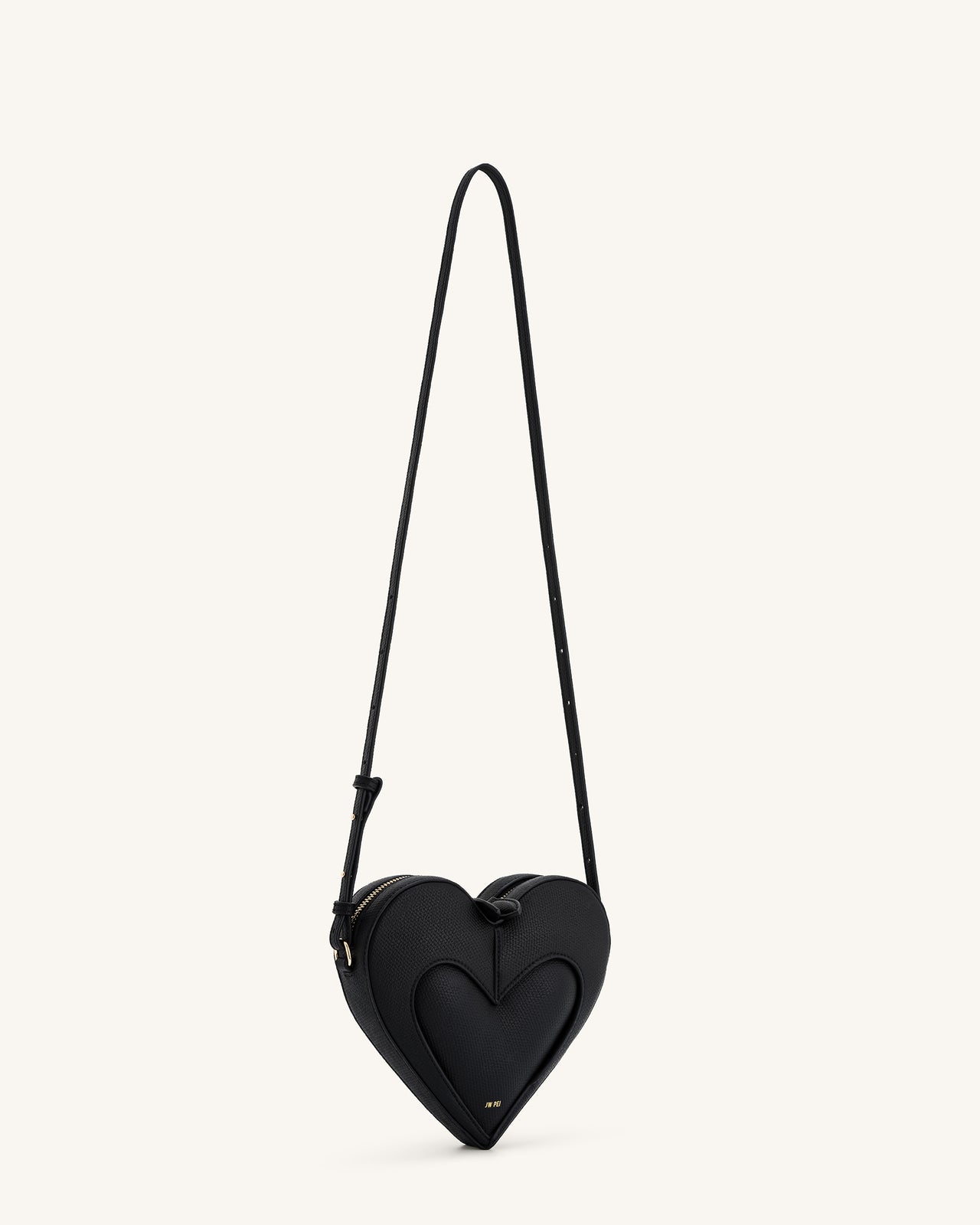 Sac bandoulière en forme de cœur Francisca - Noir