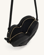 Sac bandoulière en forme de cœur Francisca - Noir