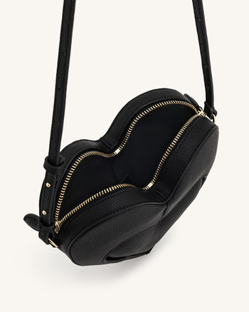 Sac bandoulière en forme de cœur Francisca - Noir