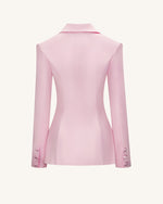 Costume blazer double boutonnage en satin Lily - Rose