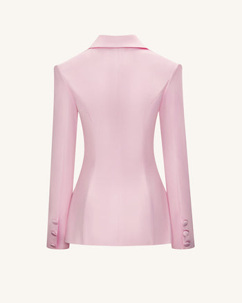 Costume blazer double boutonnage en satin Lily - Rose