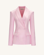 Costume blazer double boutonnage en satin Lily - Rose