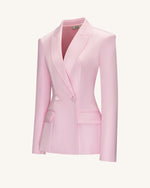 Costume blazer double boutonnage en satin Lily - Rose