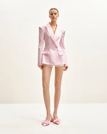 Costume blazer double boutonnage en satin Lily - Rose