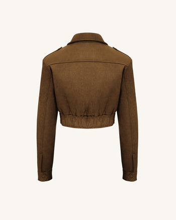 Veste en Suède Synthétique Adeline - Marron