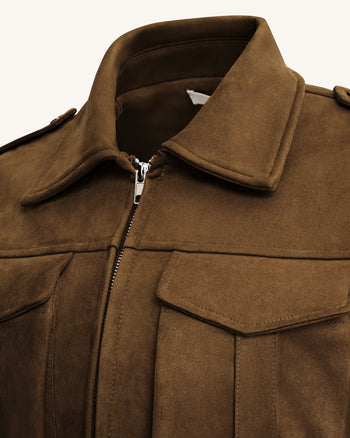Veste en Suède Synthétique Adeline - Marron