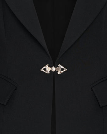 Blazer Deep-V à Boucle de Verrouillage Layla - Noir