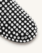 Mules plates en cristal artificiel Athena - Noir