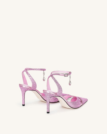 Escarpins à talons hauts en cristal artificiel Haidi - Rose