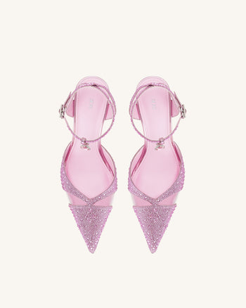 Escarpins à talons hauts en cristal artificiel Haidi - Rose