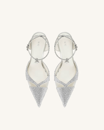 Escarpins Haidi en cristal artificiel - Argent