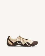 Baskets ballerines à lacets Caitlin - Marron clair
