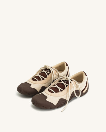 Baskets ballerines à lacets Caitlin - Marron clair
