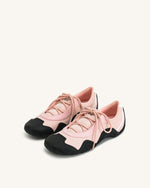 Caitlin Baskets ballerines à lacets – Rose