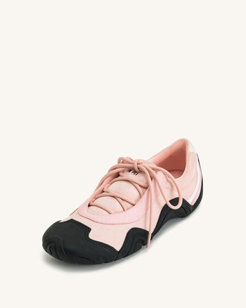 Caitlin Baskets ballerines à lacets – Rose