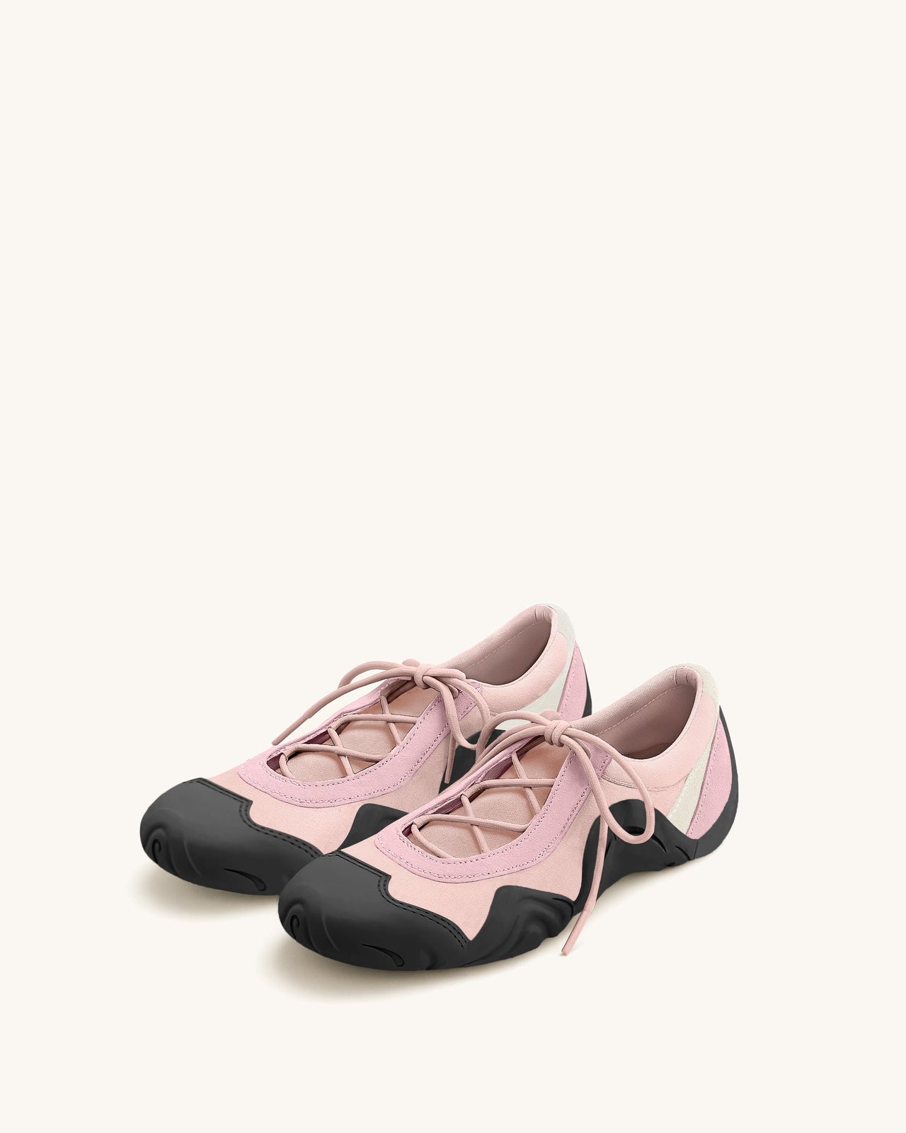 Caitlin Baskets ballerines à lacets – Rose